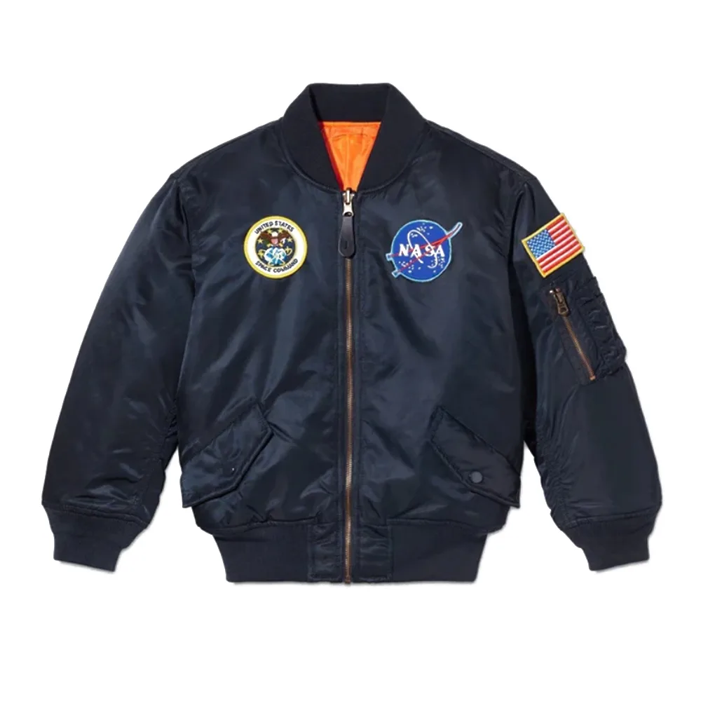 Alpha Industries: From Military Gear to Fashion Trendsetter 2 Alpha Industries Youth MA-1 Nasa Jacket - YJM21093C1