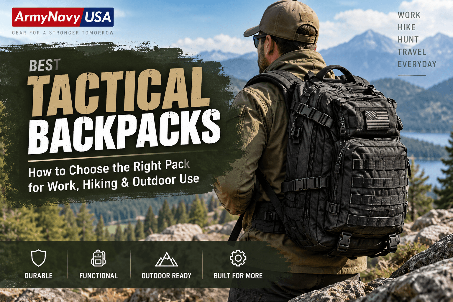 MOLLE Tactical Backpack for Hiking, Hunting, Travel and Everyday Use