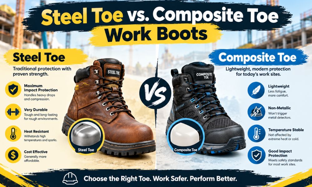 Steel Toe vs. Composite Toe Work Boots