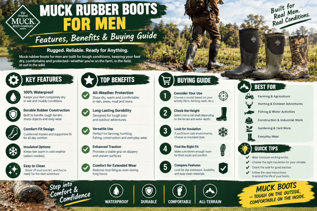 muck rubber boots for men